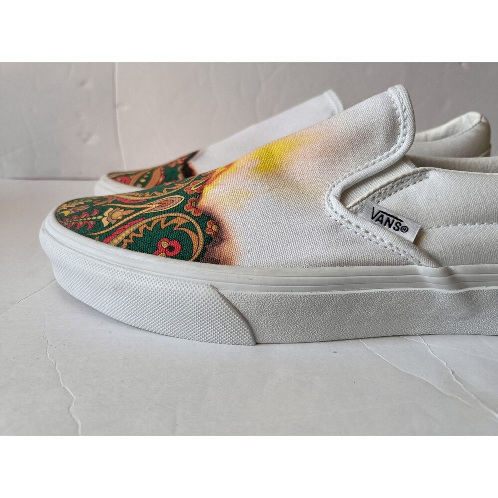 VANS Classic Slip On Big Reveal Shoes Unisex Men’s 7.5 Women’s 9 White Sneakers - Picture 5 of 10